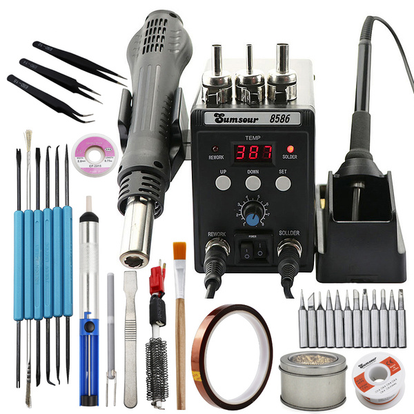 Паяльная станция 8586 2in1 электрические паяльники фена SMD демонтажный ...