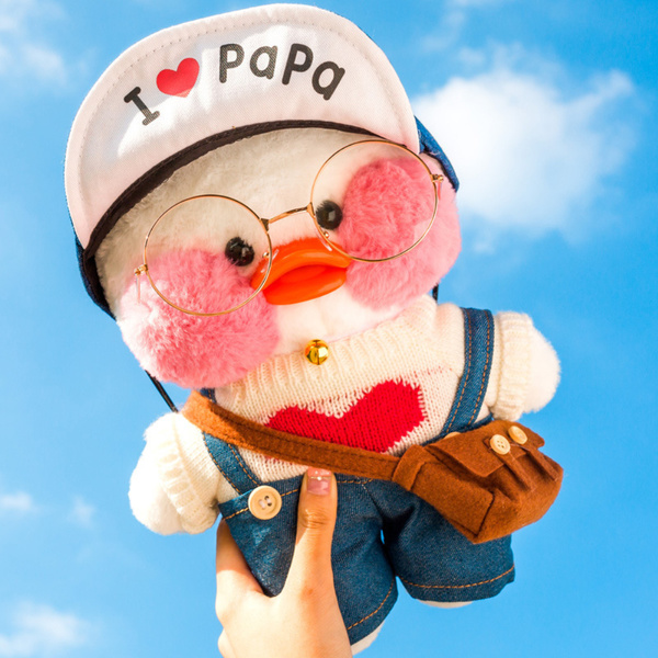 Мягкая игрушка Утка Lalafanfan, желтая, LaLaFanFan Duck 30 см плюшевая ...
