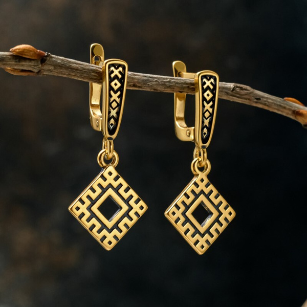 Серебро и Сталь Ювелирная мастерская Серьги Оберег Славянский символ ...