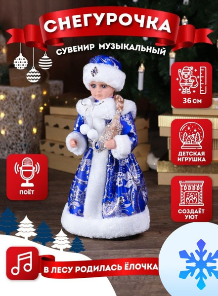 Игрушка под ёлку музыкальная Miland "Внучка деда мороза в синей шубе с ...