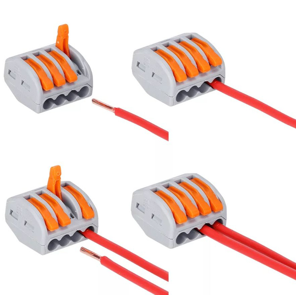 , клеммы для соединения проводов 10 шт 4 контакта (рычага, на 4 .