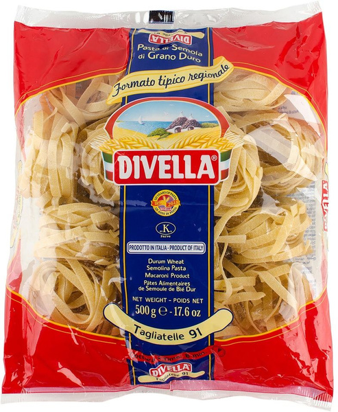 Макароны Divella Tagliatelle гнезда 500г х2шт - купить с доставкой по ...