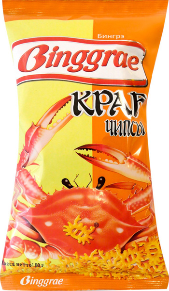 Чипсы хрустящие Binggrae БИНГРЭ Краб, 80 г - 5 шт. - купить с доставкой ...