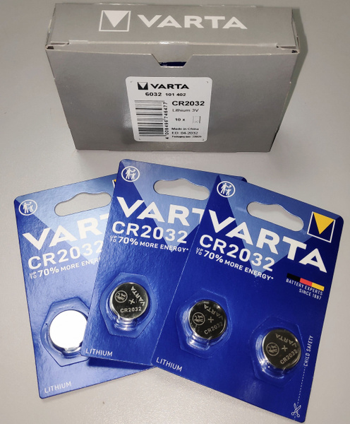 Батарейки литиевые CR2032 VARTA Lithium 3V 20 шт (10 блистеров ...