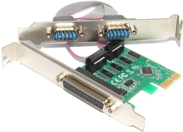 Кабель RS-232 Контроллер (переходник, адаптер) PCI-E - LPT (DB-25), 2 x ...