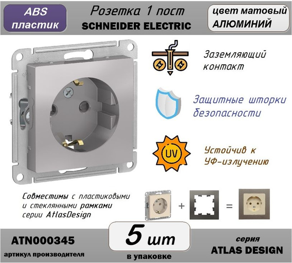 Розетка Systeme Electric (ex. Шнайдер Электрик) серии AtlasDesign ...