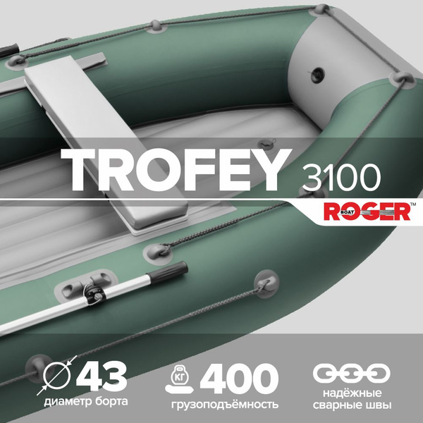 Лодка надувная ПВХ под мотор ROGER Trofey 3100, лодка роджер НДНД ...