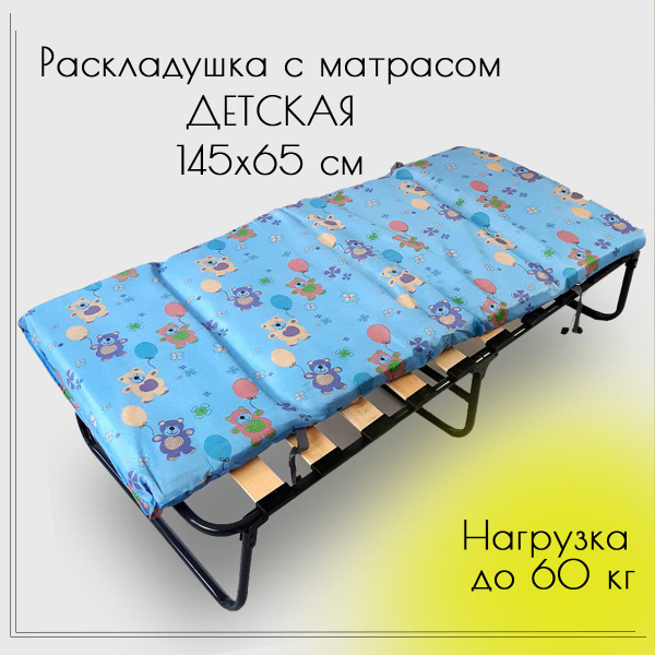 Раскладушка Ярославские раскладушки, Сталь, Металл, светло-синий купить ...