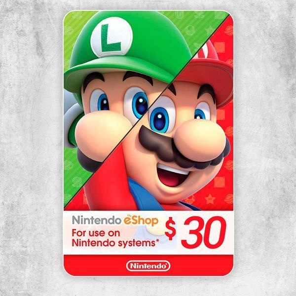 Карта пополнения Nintendo eShop номинал 30 USD, подарочная карта ...