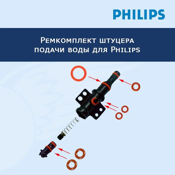 Ремкомплект уплотнительных колец на штуцер подачи воды для кофемашин ...