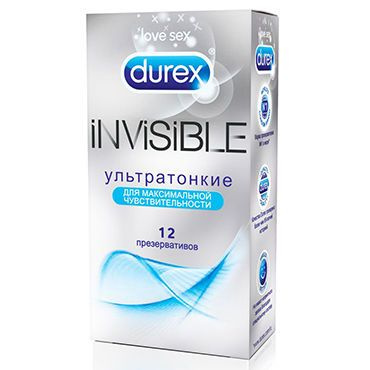 Durex Invisible, 12 шт. Презервативы самые тонкие в ассортименте durex ...
