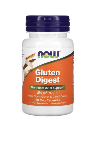 Ферменты для Расщепления Глютена NOW Gluten Digest 60 капсул - купить с ...