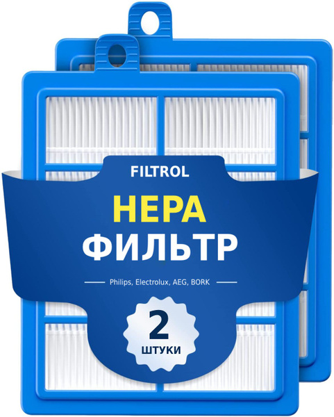 HEPA фильтр (2 шт.) для пылесоса Philips FC9071, FC9174, FC9064, FC9170 ...