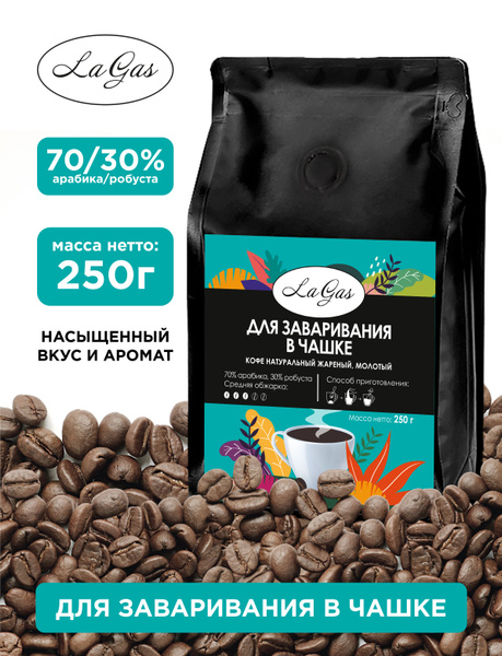 Кофе для заваривания в чашке молотый 250 г арабика/робуста 70/30 ...