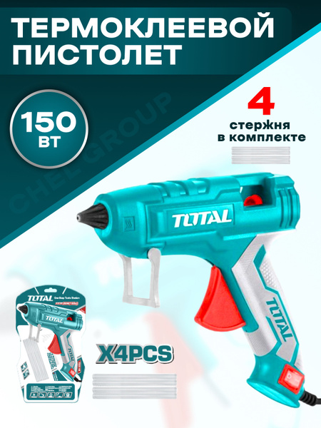Термоклеевой пистолет 220V-240V с 4 клеевыми стержнями по 150мм TOTAL ...