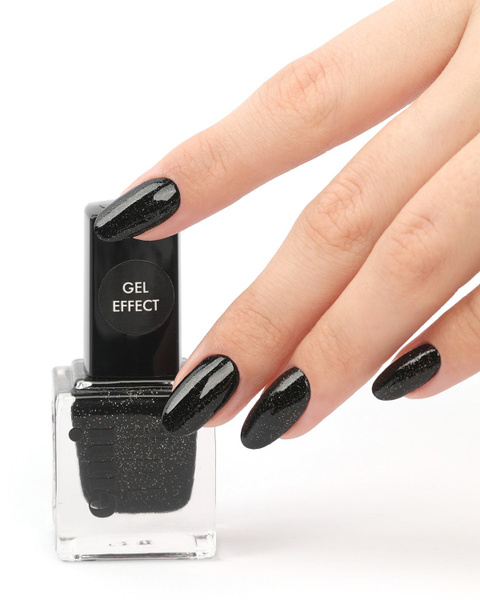 EMI Лак для ногтей, ультрастойкий Gel Effect Богемный шик №163, черный ...