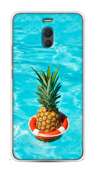 Силиконовый чехол на Meizu M6 Note / Мейзу M6 Нот Ананас в бассейне ...