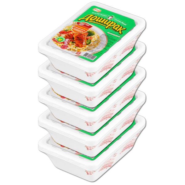 Лапша быстрого приготовления Доширак Острая курица, в лотке 90 г, 5 шт ...