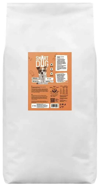 Корм Smart Dog для собак, с уткой, 18 кг - купить с доставкой по ...