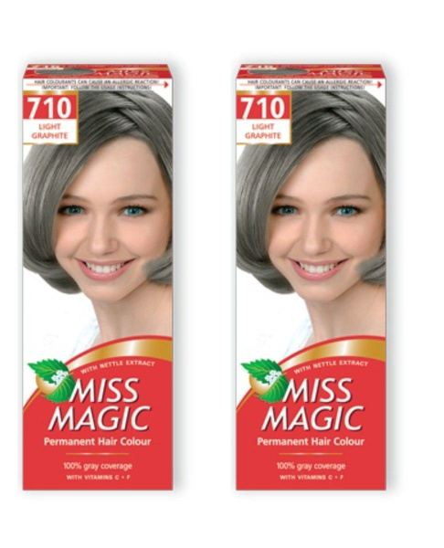 MISS MAGIC Краска для волос, тон 710 Светлый графит, 50 мл, 2 штуки ...