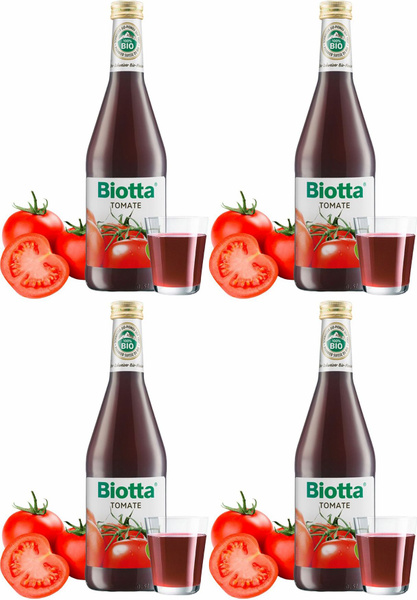 Сок Biotta томатный с морской солью 0,5 л, комплект: 4 упаковки по 500 ...