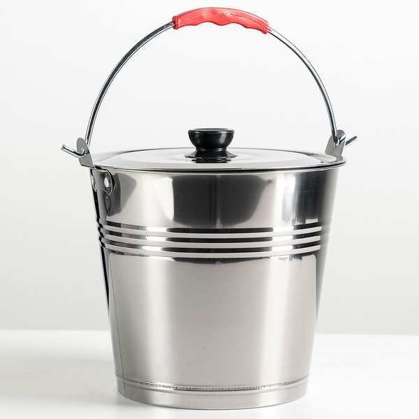 Ведро Appetite MX104-10L, 9 л, крышка, нержавеющая сталь - купить по ...