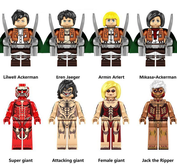 Набор минифигурок Атака Титанов Эрен, Микаса / Attack on Titan ...
