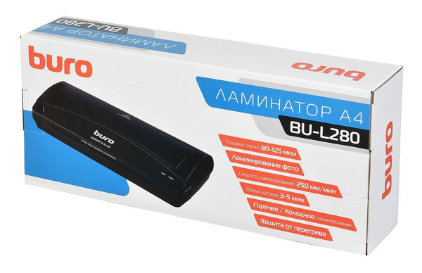 Ламинатор бумаги Buro BU-L280 A4 (80-125мкм) черный купить на OZON по ...
