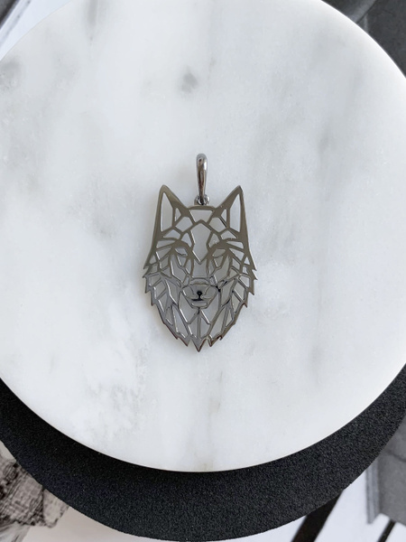 DIAMOND ANIMAL подвеска кулон с Волком, серебро 925 с черным родием ...