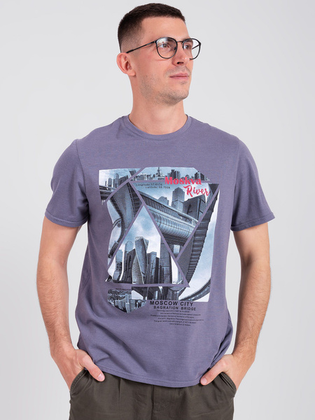 Футболка Urban Style, размер 54, цвет серый, 80% хлопок, 20% полиэстер ...