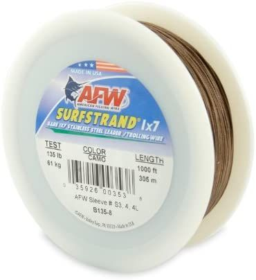 AFW, Поводковый материал Surfstrand 1x7, 9.2м, 27кг, 60lb, Camo ...