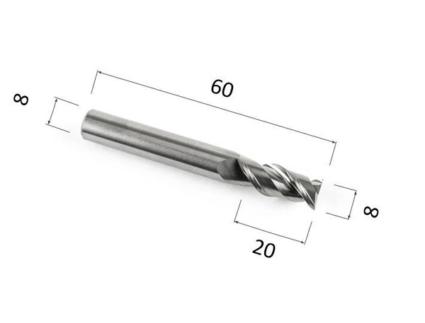 Фреза DJTOL AL2LX820 cпиральная двухзаходная (по цветным металлам ...