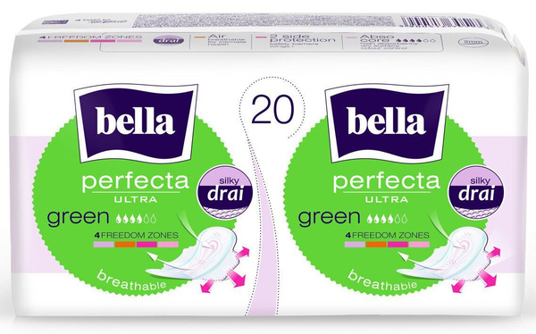 Гигиенические прокладки Bella Perfecta ULTRA Green, 20 шт. в упаковке ...