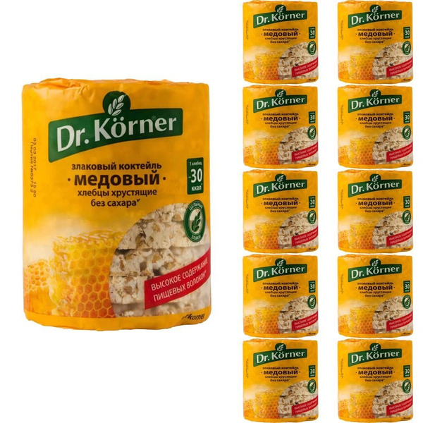 Хлебцы Dr.Korner злаковый коктейль медовый 100г - 10шт - купить с ...