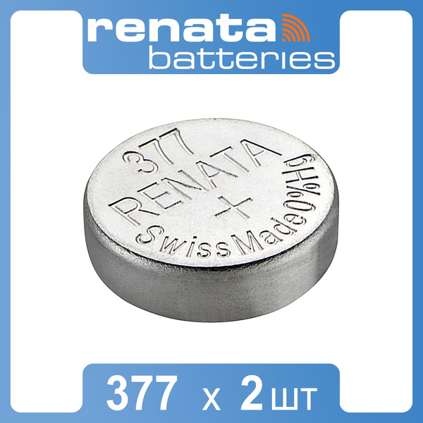 Часовая батарейка Renata 377 2шт купить на OZON по низкой цене (261519671)