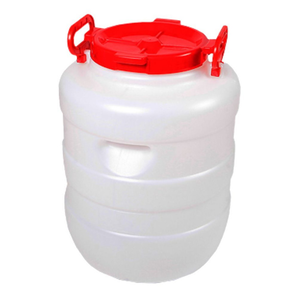 Бочка пластиковая, Радиан, для воды, 40 л, круглая, с ручками, белая ...
