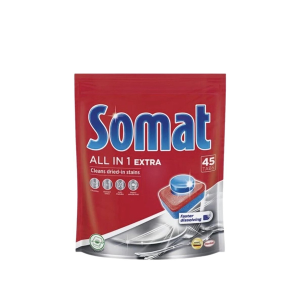 Таблетки для посудомоечной машины Somat All in 1 Extra, 45 шт - купить ...