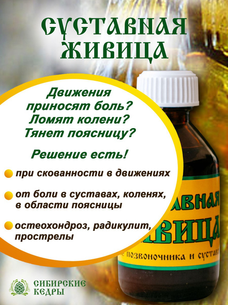 Суставная живица Сибирские кедры для суставов / от боли в спине 50 мл ...