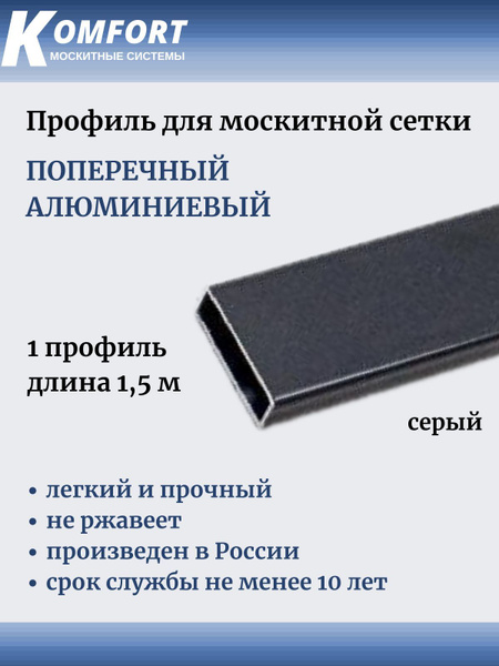 Профиль для москитной сетки поперечный алюминиевый серый 1,5 м купить ...