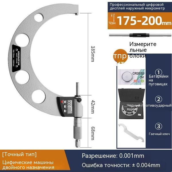 Микрометр 0.001 мм 175-200 мм ШГЦ - купить с доставкой по выгодным ...