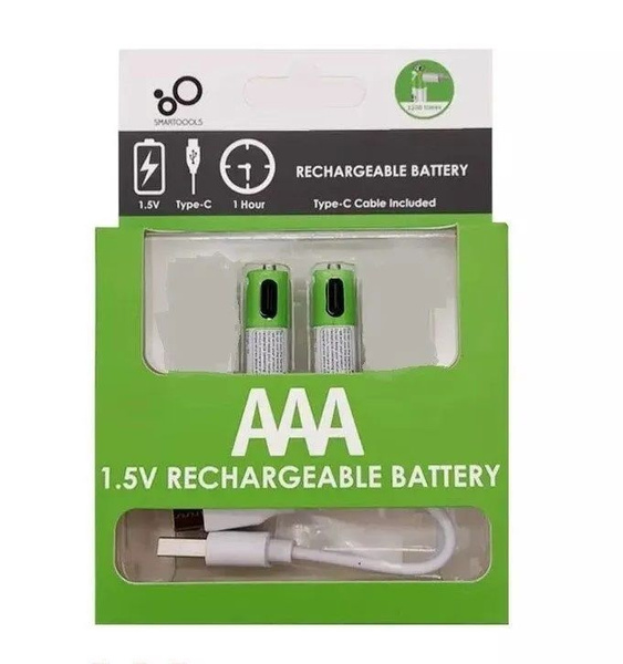 Перезаряжаемые аккумуляторные Батарейки Литий-ионные ААА 2 шт. емкость ...