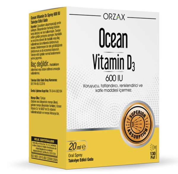 ORZAX OCEAN VITAMIN D3 600IU spray Витамин Д3 600 ЕД спрей 20 мл купить ...