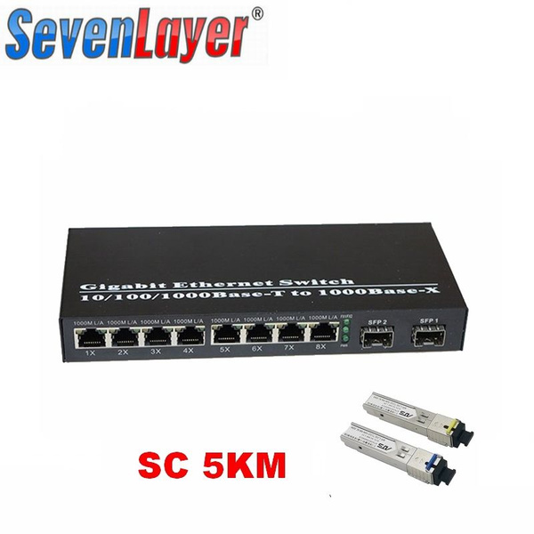 8 RJ45 2 SFP Гигабитный медиаконвертер - купить с доставкой по выгодным ...