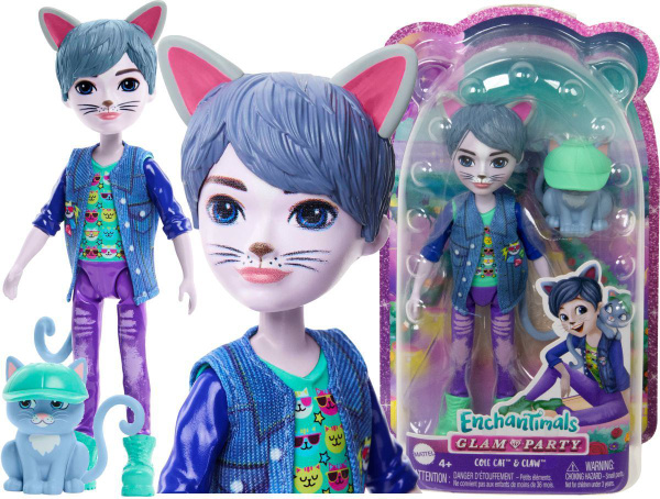 Кукла Enchantimals Mattel - COLE CAT кукла мальчик кот + питомец HNT59 ...