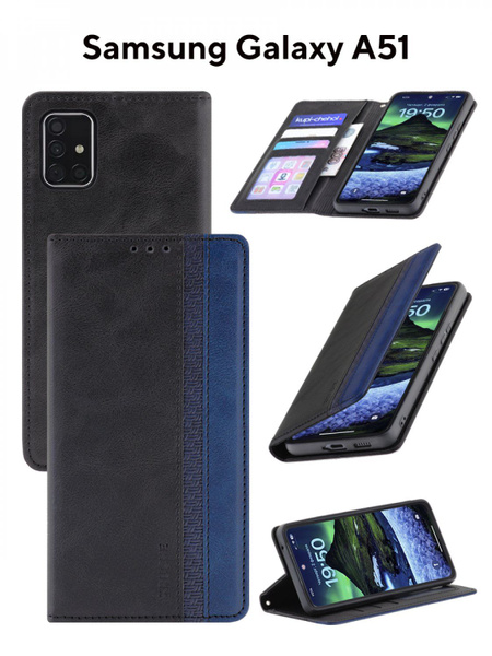 Чехол книжка на Самсунг А51 / Samsung Galaxy A51 черный Kruche Purse ...