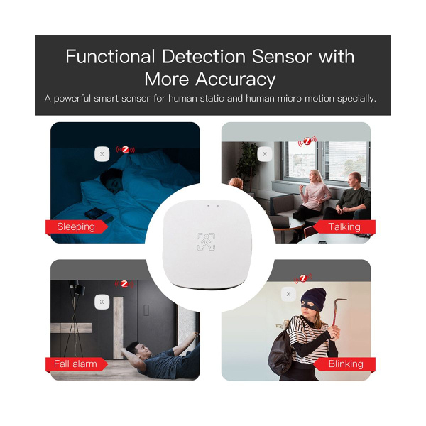 Tuya ZigBee MmWave Датчик присутствия человека с яркостью Микроволновый ...
