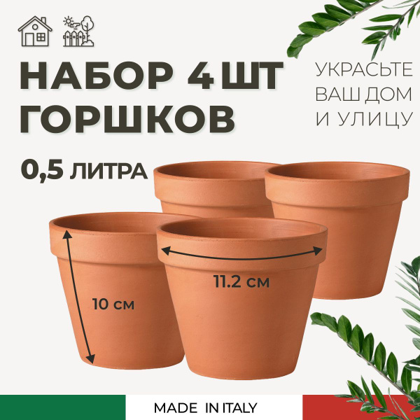 Горшок для цветов Deroma, 18 см х 11 см х 11 см, 0.5 л, 1 шт - купить с ...