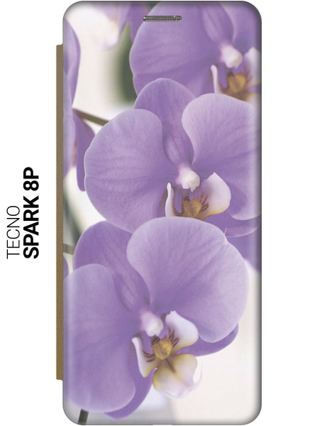 Чехол-книжка на Tecno Spark 8P / Техно Спарк 8Р c принтом "Сиреневые ...