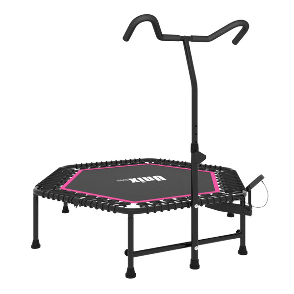 Батут спортивный с ручкой Unix line FITNESS PRO Pink, диаметр 130 см ...