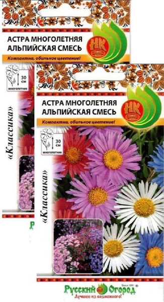 Астры многолетние НК-Русский огород Астра многолетняя Альпийская смесь ...